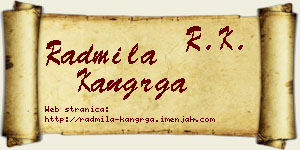 Radmila Kangrga vizit kartica